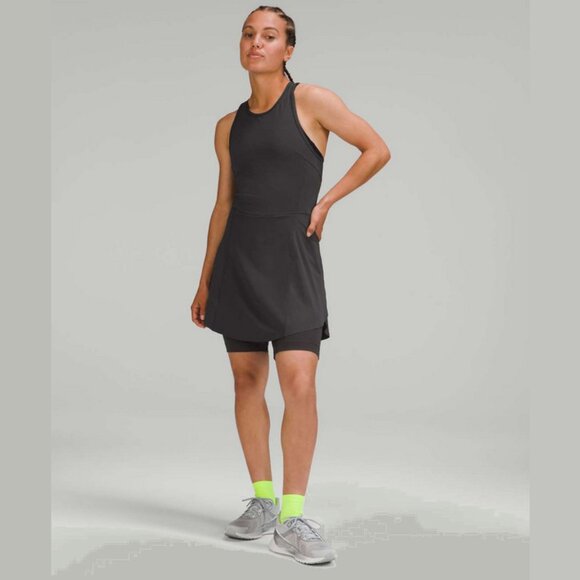 NEW Lululemon Size 8 Women's Nulux Running Dress 8" Romper Dress - Graphite Grey - Picture 1 of 6